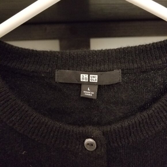 Uniqlo Black Cashmere Cardigan Sweater - Picture 3 of 4